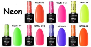 Claresa lakier hybrydowy kolekcja NEON mix kolorów