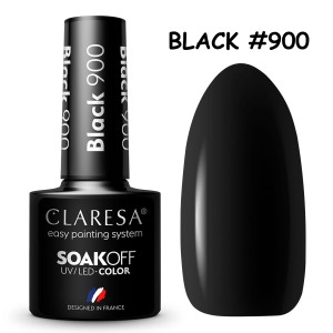 Claresa lakier hybrydowy UV LED #900 BLACK CZARNY
