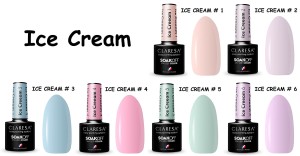 Claresa lakier hybrydowy kolekcja ICE CREAM mix kolorów do wyboru
