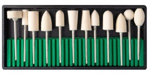 Frezy filcowe polerki zestaw frezów 12szt. CH