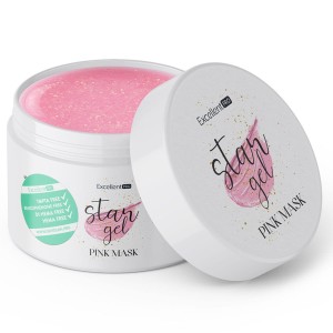 EXCELLENT pro BUDUJĄCY ŻEL LED/UV 50g STAR ze złotą drobiną PINK MASK