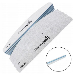 Pilnik do paznokci półksiężyc łódka zebra 100/180 CLAVIER 100sztuk