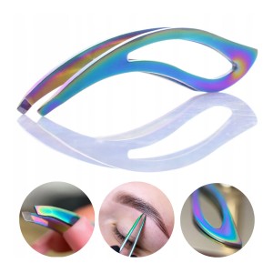 Pęseta pinceta penseta kosmetyczna RAINBOW PREMIUM łezka wygięta skośna