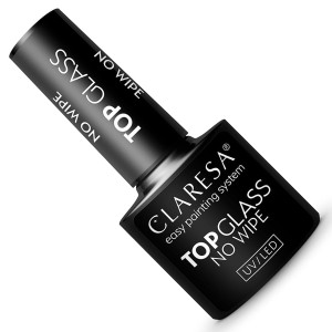 CLARESA TOP GLASS no wipe lakier hybrydowy z efektem mokrych paznokci