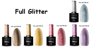 Claresa lakier hybrydowy kolekcja FULL GLITTER mix kolorów do wyboru