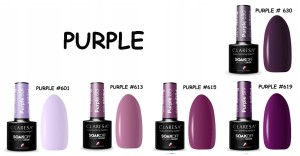 Claresa lakier hybrydowy kolekcja PURPLE mix kolorów do wyboru