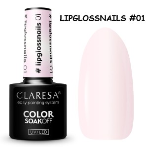 Claresa lakier hybrydowy LIPGLOSSNAILS Z EFEKTEM BŁYSZCZYKA